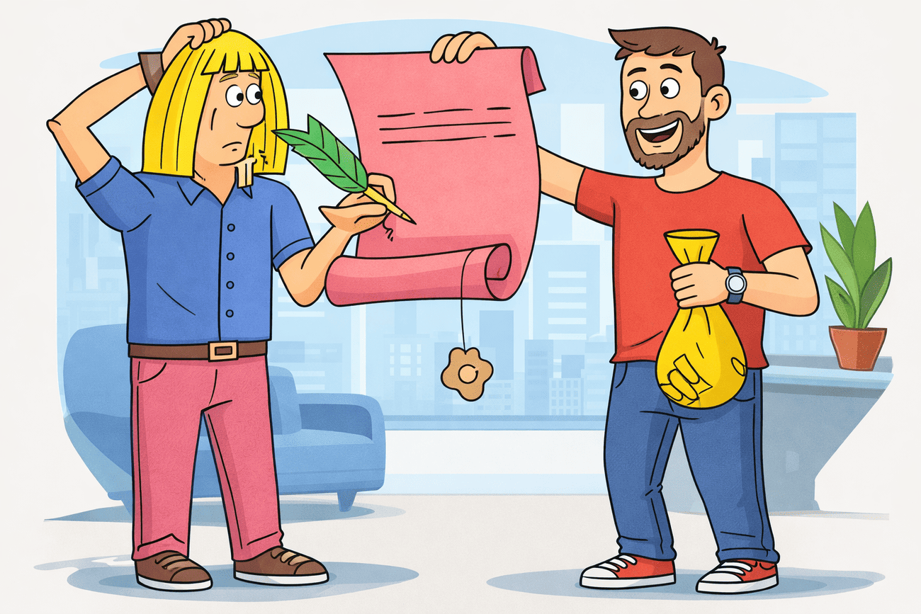 Иллюстрация глагола deal